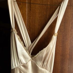 A.B.S.Evening Essentials gold beige crystal dress by Allen Schwartz in size 10.